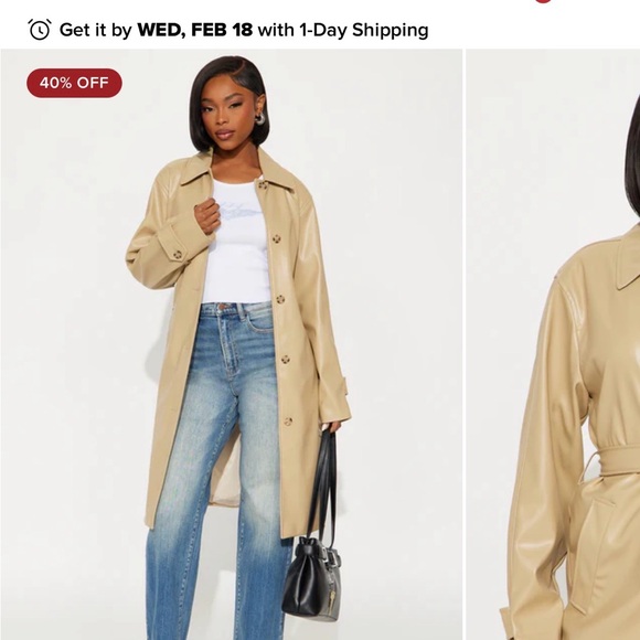 Fashion Nova Jackets & Blazers - Women's Tan Trench Coat